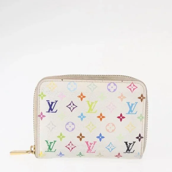 LOUIS VUITTON Zippy Coin Purse Multicles 4 Coin Purse 2 Set White Auth am9908
